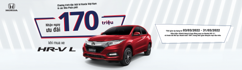 Nhận ngay ưu đãi 170 triệu khi mua xe Honda HR-V phiên bản L trong tháng 3/2022 