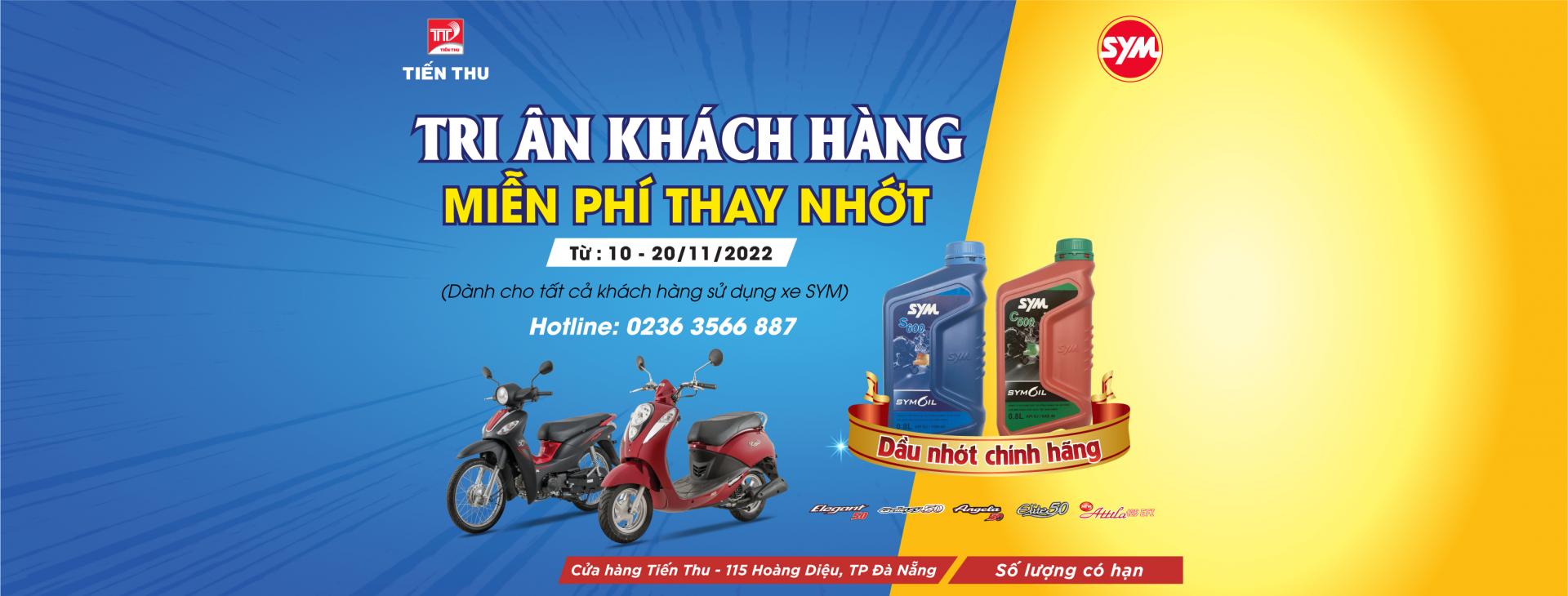 Tri Ân Khách Hàng - Thay Nhớt Miễn Phí Xe SYM