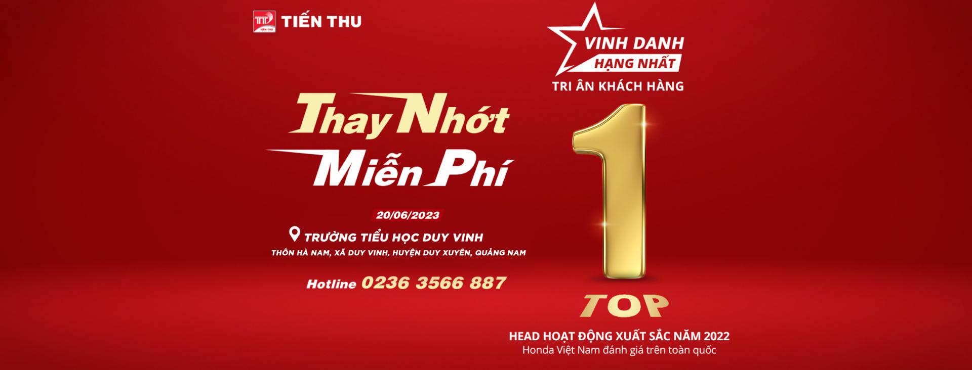 HEAD Tiến Thu 2 Tri Ân Khách Hàng - Thay Nhớt Miễn Phí, Tặng Voucher Dịch Vụ