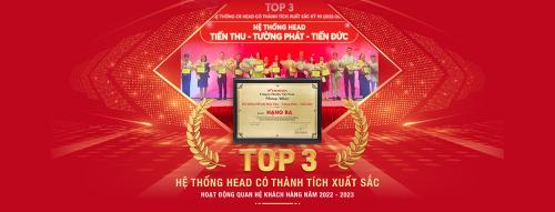 Tiến Thu Vinh Dự Đạt Danh Hiệu TOP 3 Hệ Thống HEAD Có Thành Tích Xuất Sắc Trong Hoạt Động Quan Hệ Khách Hàng Kỳ 99 (2022 -2023) Do Honda Việt Nam Đánh Giá